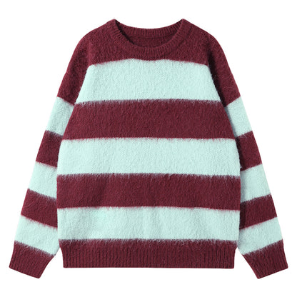 Men's Striped Contrast Lazy Sweater
