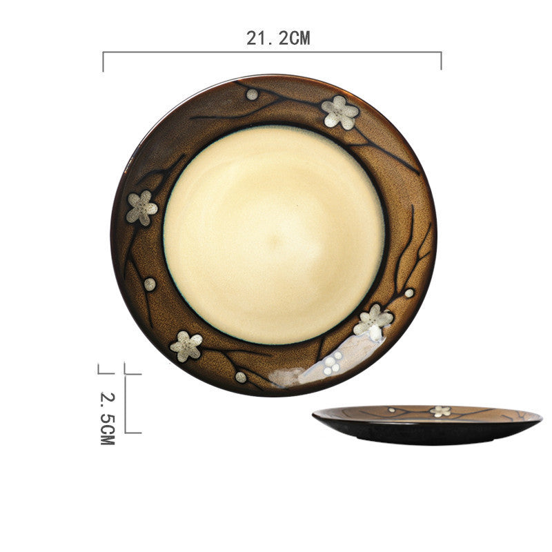 Ceramic Hand-painted Western Food Microwave Breakfast Plate