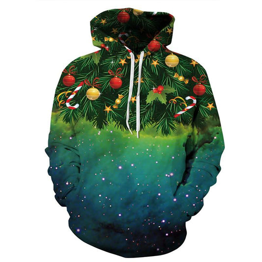 Men Women 3d Sweatshirts Green Christmas Tree Cosplay Hoodies