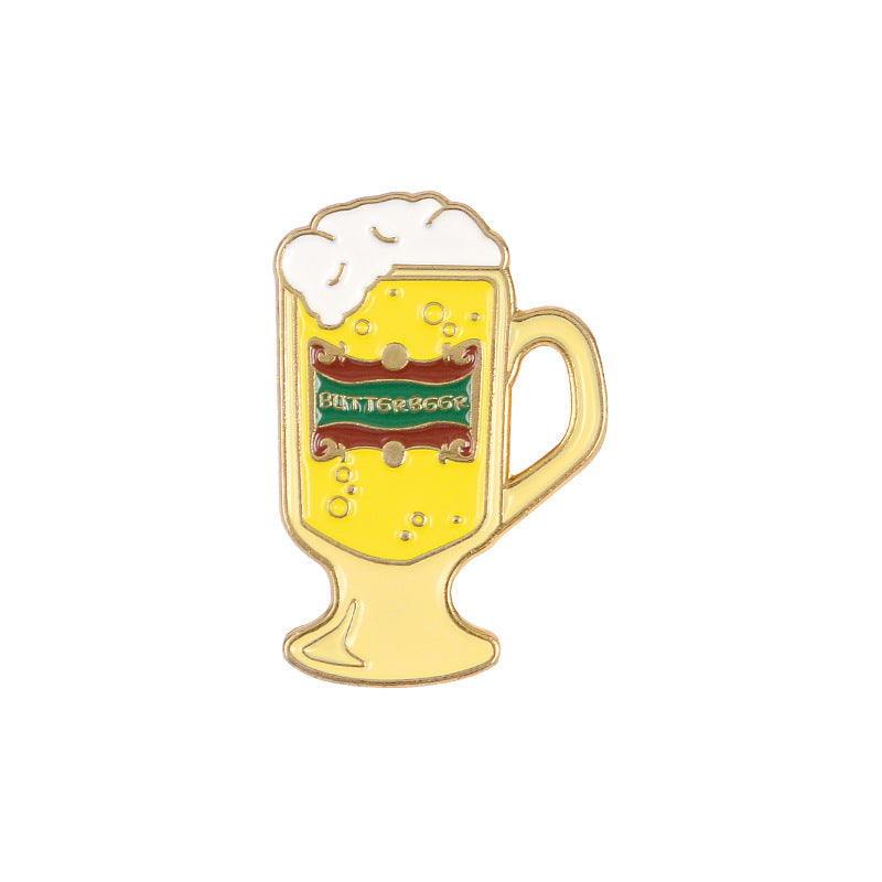 Creative Beer Birthday Cake Coffee Alloy Brooch