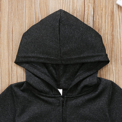 One piece solid color black cool long sleeve