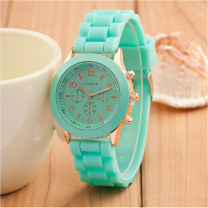 Foreign trade explosions Geneva jelly silicone watch GENEVA three-eye digital scale student quartz watch wholesale