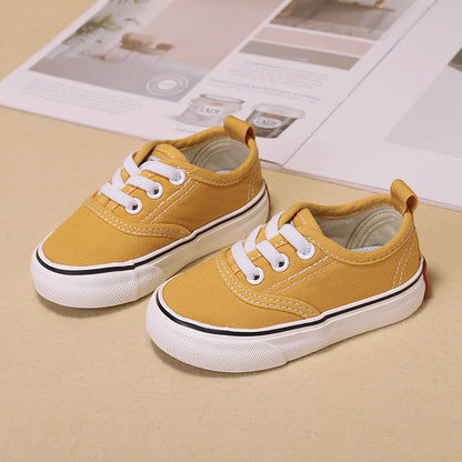 Child Bear Simple Solid Color Canvas Shoes