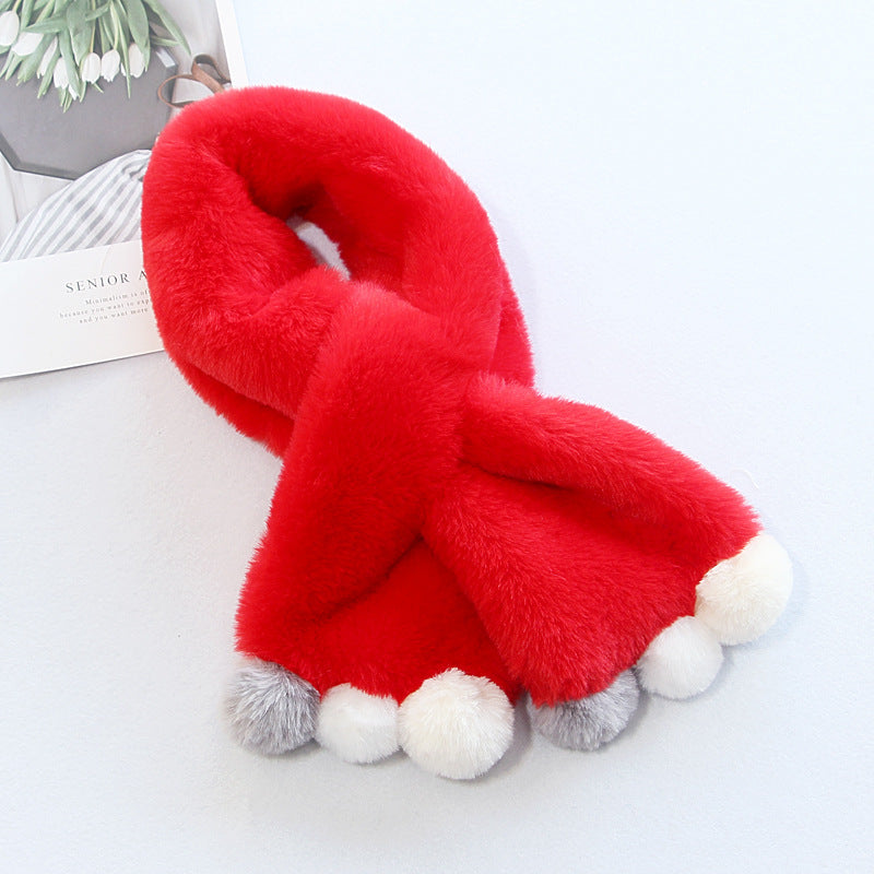All-match Thick Warmth Solid Color Children's Scarf