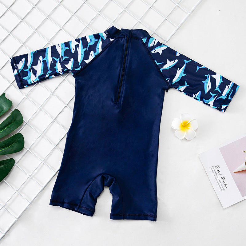 Boys' One Piece Hot Spring Beach Sunshade Sunscreen Quick Dry Swimsuit