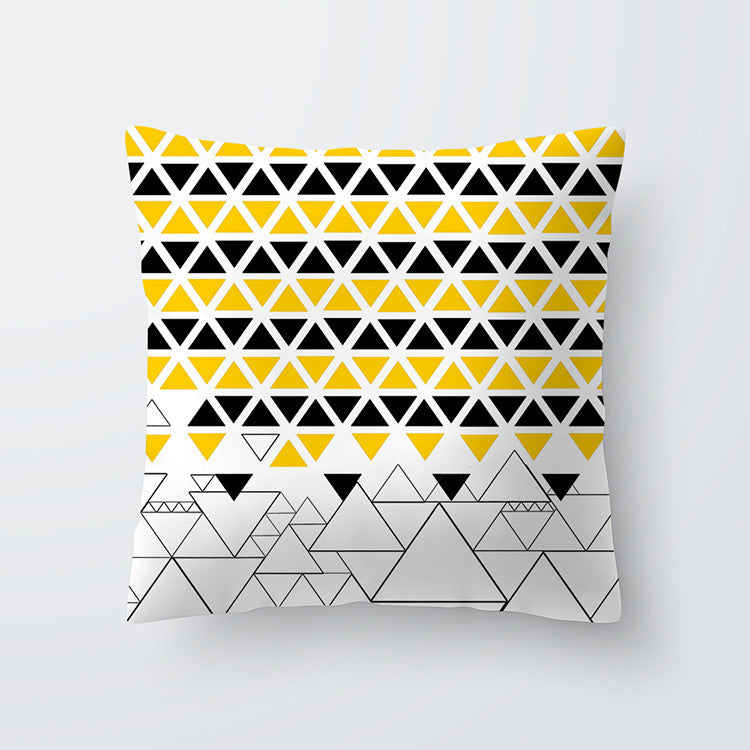Geometric yellow Hawaiian pillowcase