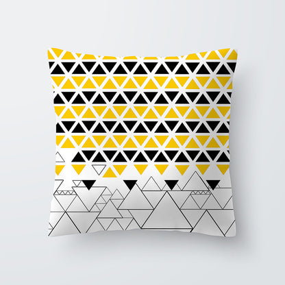 Geometric yellow Hawaiian pillowcase