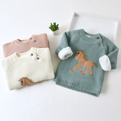 Girls Sweater Autumn Padded Pullover Sweater