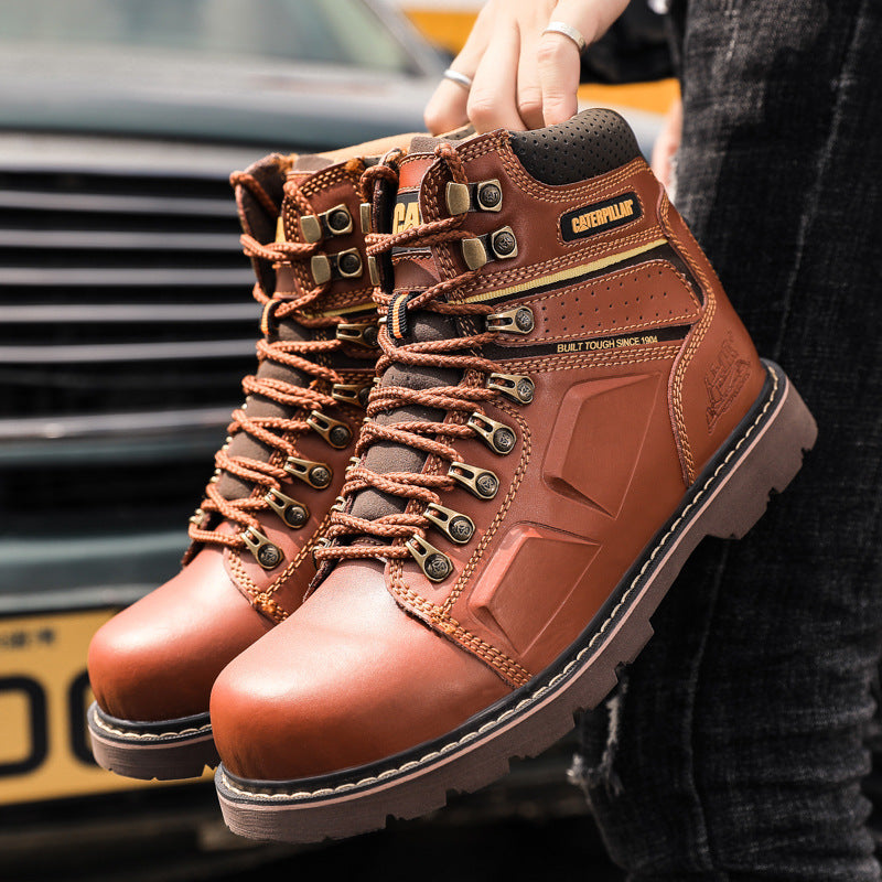 Men's Tough Guy Leather Boots Top Layer Cowhide