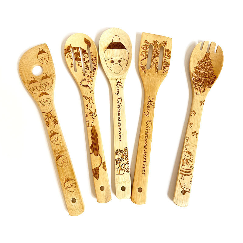 Christmas laser design bamboo shovel