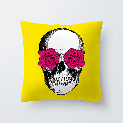 Geometric yellow Hawaiian pillowcase