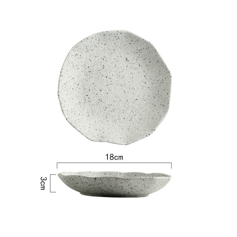 Nordic granite pattern tableware creative lotus leaf ceramic plate