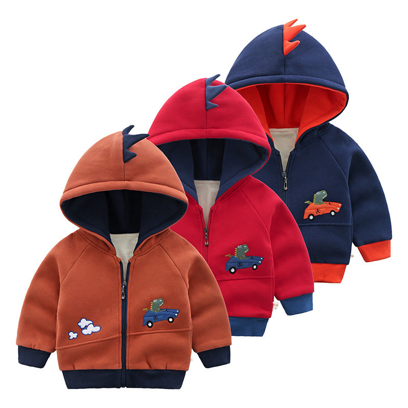 Fashion Simple Children Plus Velvet Padded Jacket