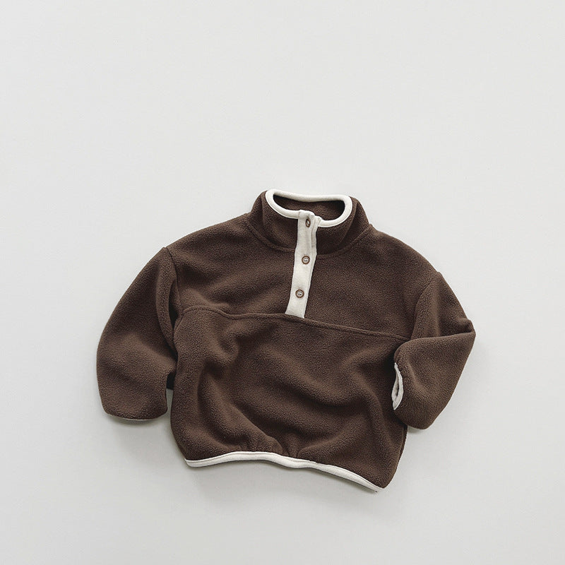 Boys' Korean-style Mori Style Warm Thin Top