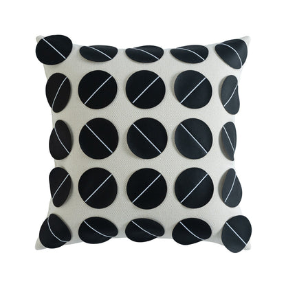 Simple Geometry PU Leather Technology Cloth Splicing Pillowcase