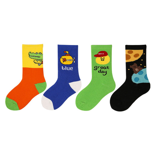 Children's Socks, Trendy Socks, Spring Letters, Street Sports Style
