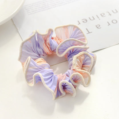 Pleated Color Tie Dye Large Intestine Ring Japanese And Korean Temperament Girl Head Rope Hair Accessories