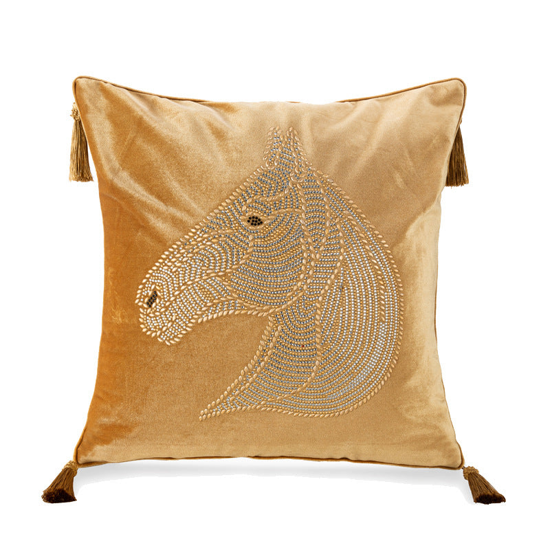 Bedroom Bedside Hot Drill Horse Head Pillow Cover