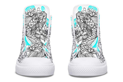 Men's And Women's Fashion Color Printing High-top Canvas Shoes