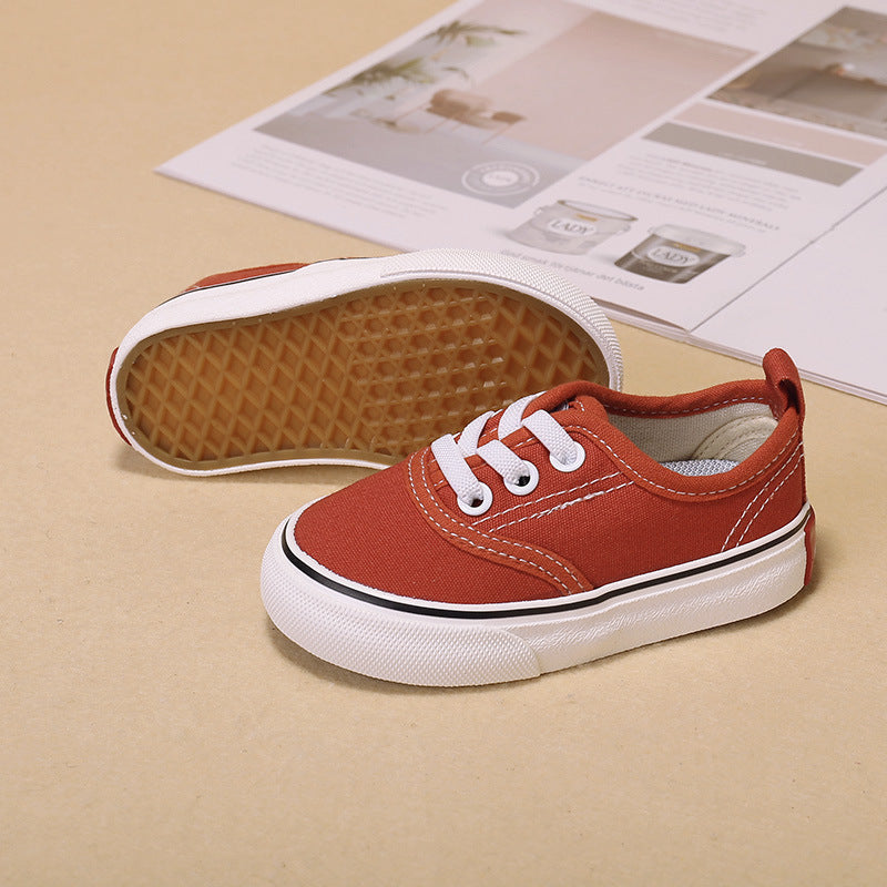 Child Bear Simple Solid Color Canvas Shoes