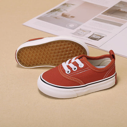 Child Bear Simple Solid Color Canvas Shoes