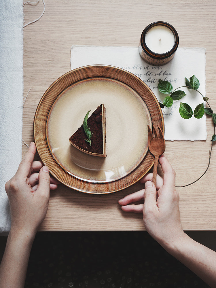 Creative Retro Ceramic Nostalgic Round Shallow Dish Home