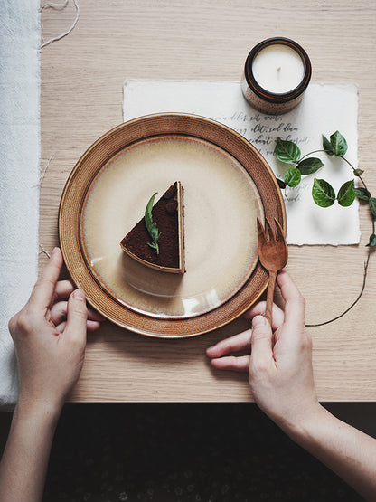 Creative Retro Ceramic Nostalgic Round Shallow Dish Home
