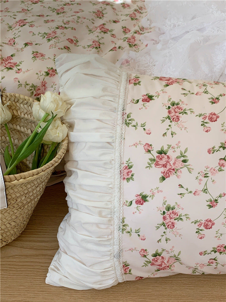 Anna's Rose Garden Ins Retro French Romantic Floral 15 Bed Pure Cotton Four-piece Set