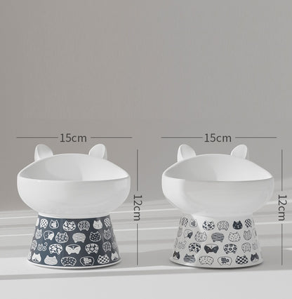 Anti-overturning High Foot Double Bowl Pet Supplies