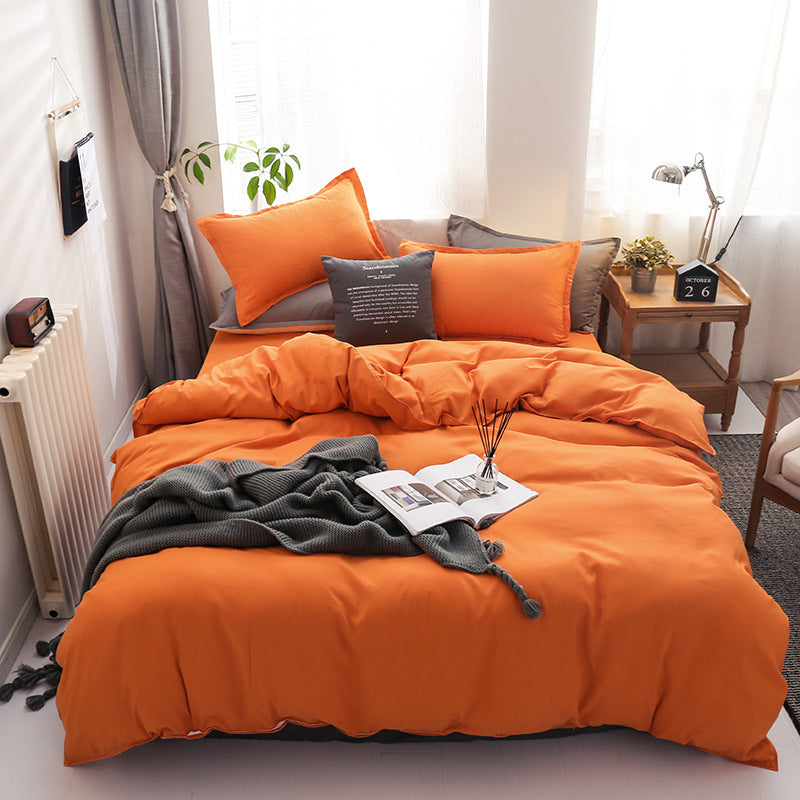Four-piece Set Of Pure Color Double Mat Size