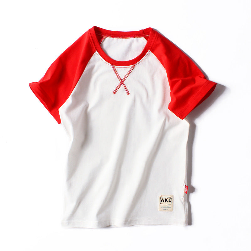 Middle And Large Children's Top Short Sleeves