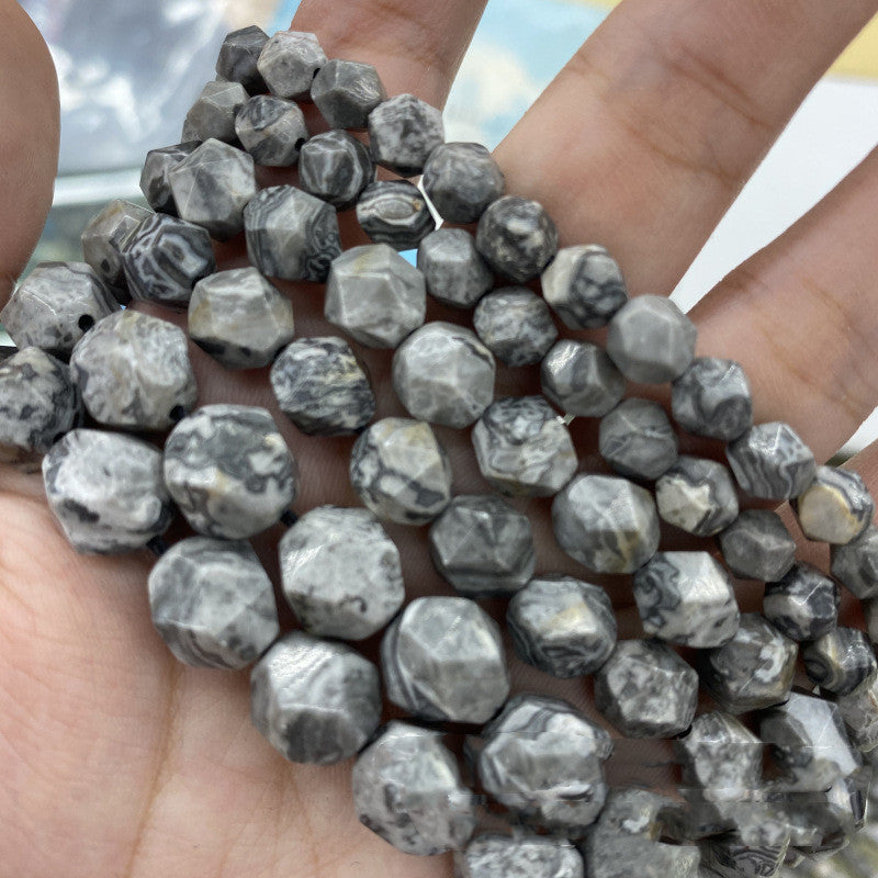 Faceted Map Stone Loose Bead Bracelet