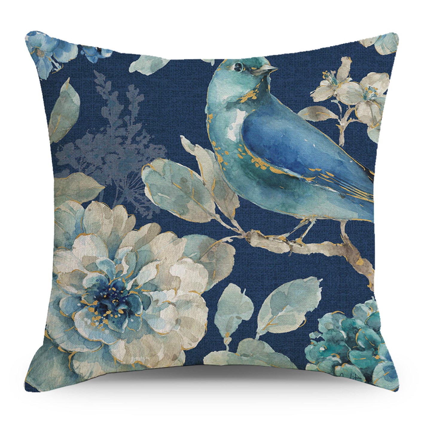 Ink Chinese Painting Art Flower Cotton Linen Pillowcase
