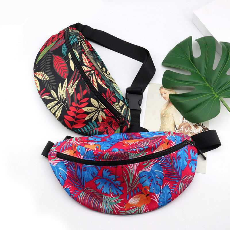 Printed Flamingo waterproof waist bag