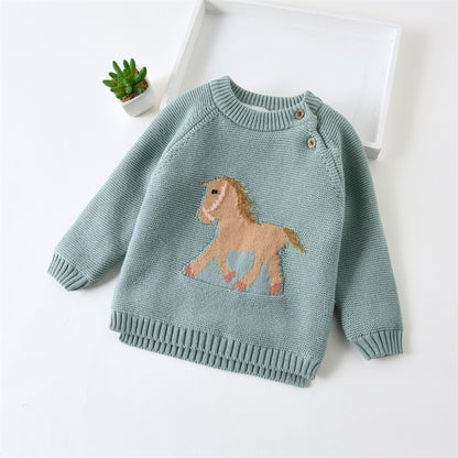 Girls Sweater Autumn Padded Pullover Sweater