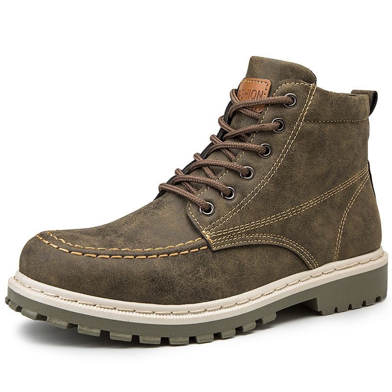 autumn new men's Martin boots trend high-top men's boots locomotive British men's shoes leather tooling boots students