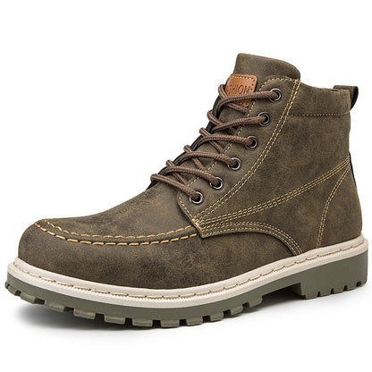 autumn new men's Martin boots trend high-top men's boots locomotive British men's shoes leather tooling boots students