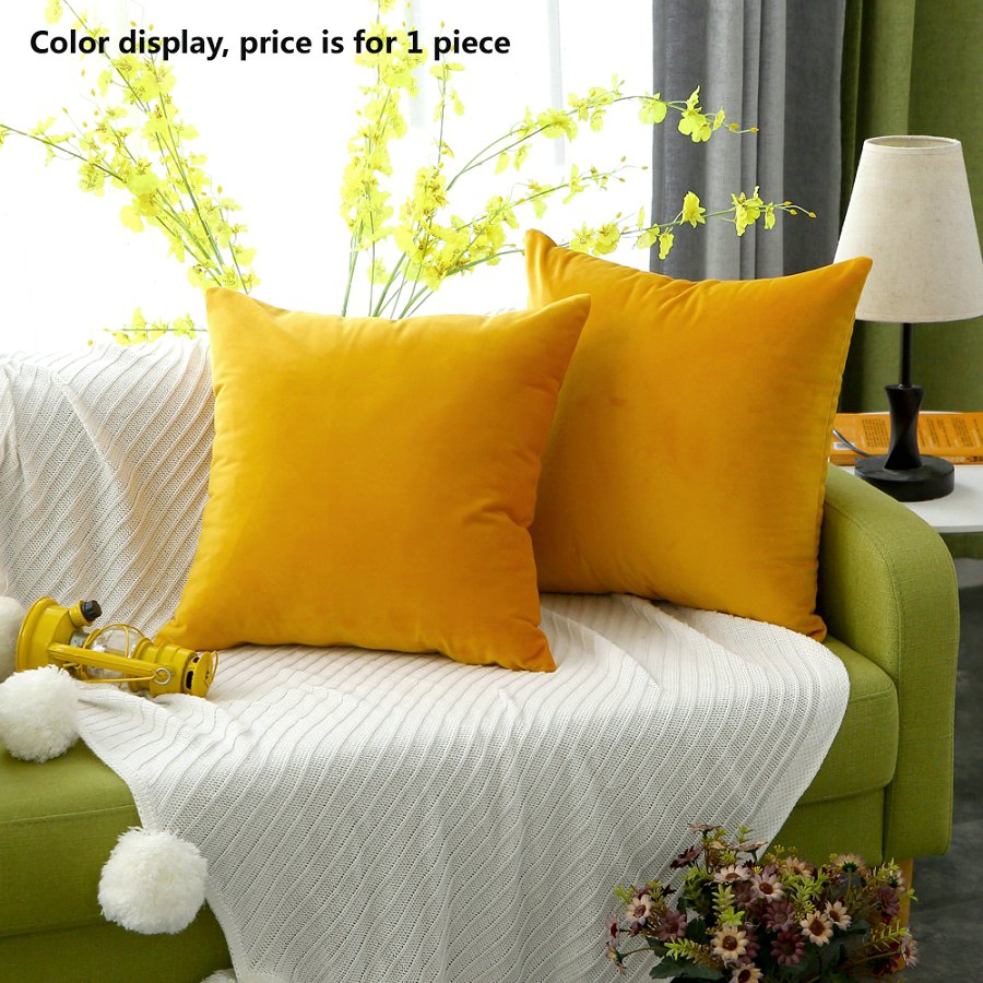 Velvet Solid Color Super Soft Sofa Cushion Children's Room Decoration