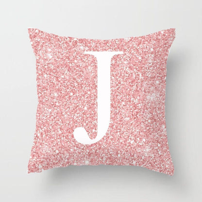Metal Letters Peach Skin Fabric Pillow Cover Cushion Cover