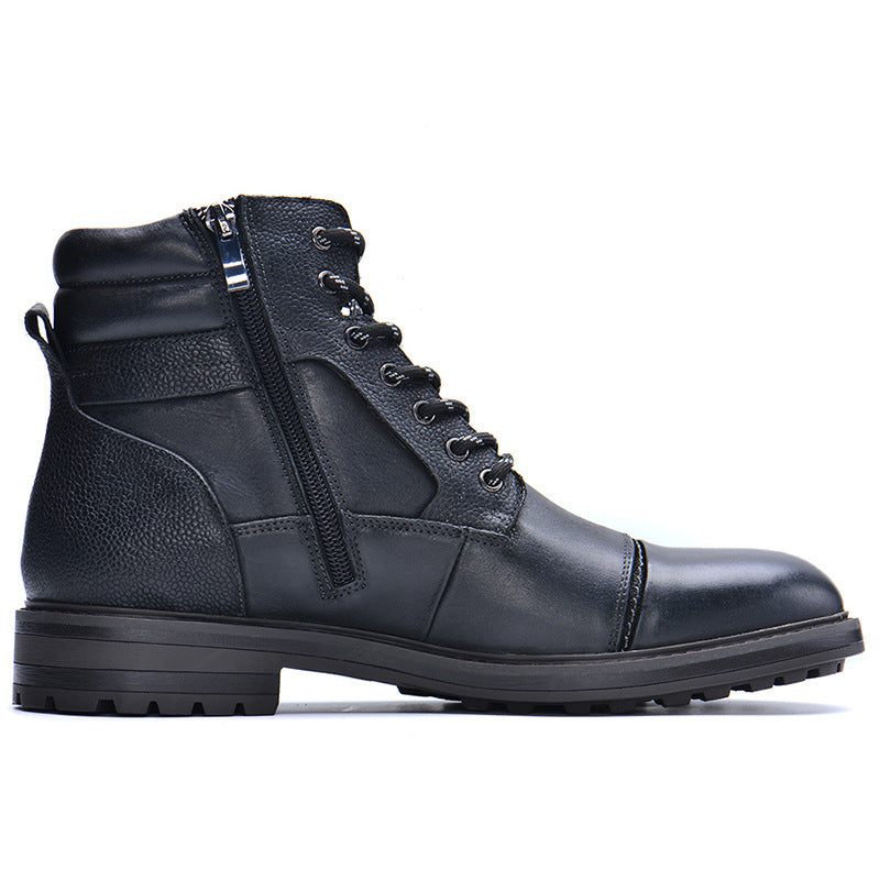 Fashion Simple Men's Top Layer Cowhide Leather Boots