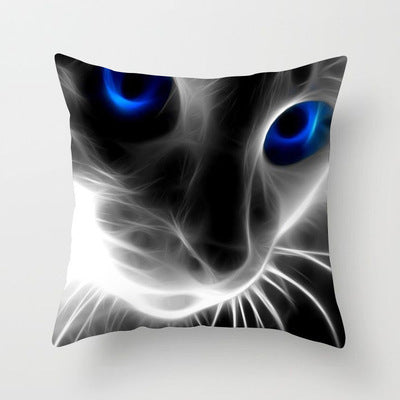 Home Office Cartoon Cat Peach Skin Fabric Throw Pillowcase