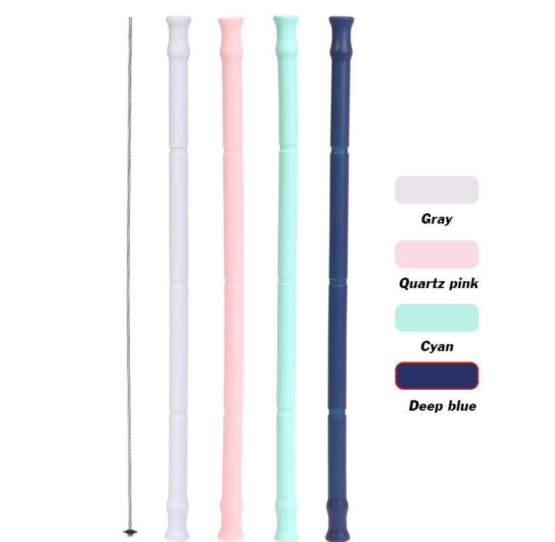 Folded silicone straw