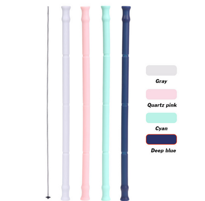 Folded silicone straw