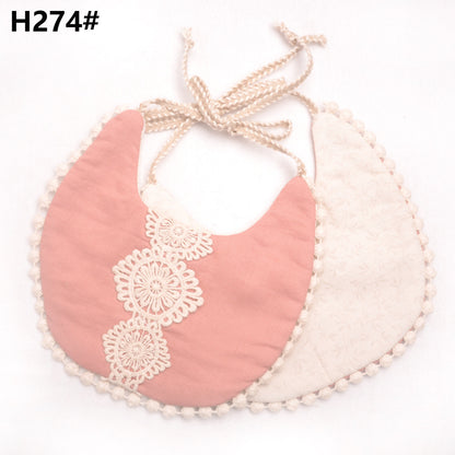 Cotton and linen two-layer saliva towel bib bib
