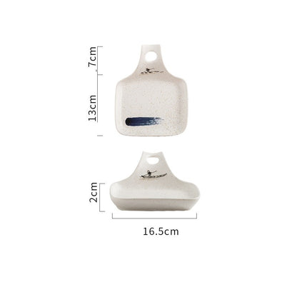 Japanese Style Single Handle Ceramic Plate Household Creative Dining Table