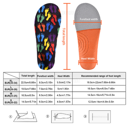 Breathable baby insoles can be cut for men and women