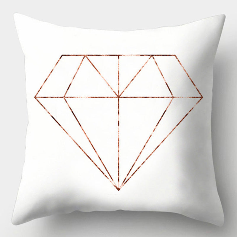 Modern Simple Pillow Home Cushion Geometric Amazon Hot Sale Peach Skin Fabric