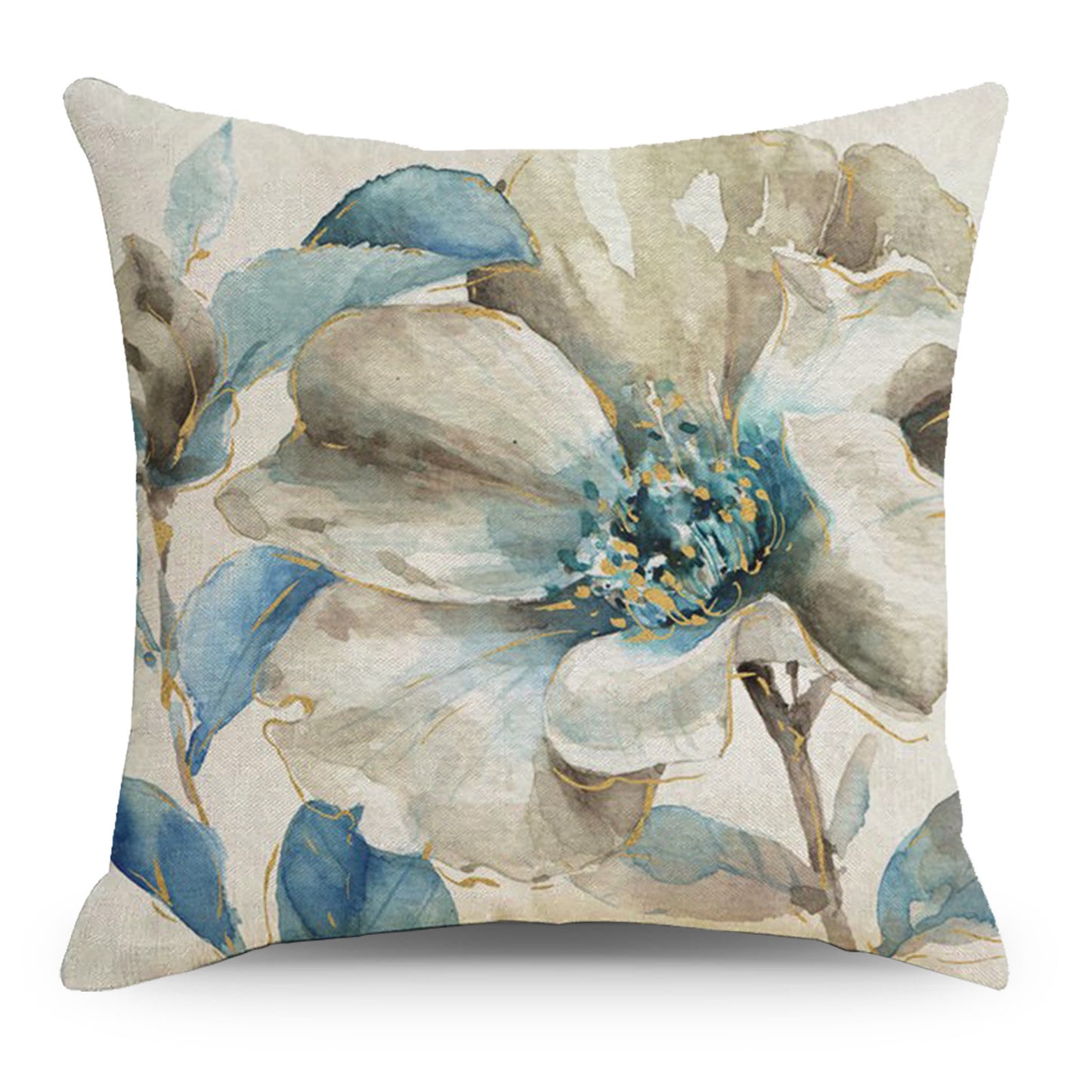 Ink Chinese Painting Art Flower Cotton Linen Pillowcase