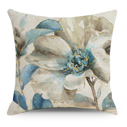 Ink Chinese Painting Art Flower Cotton Linen Pillowcase