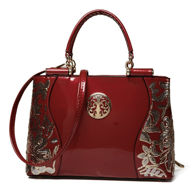 Women's patent leather bag